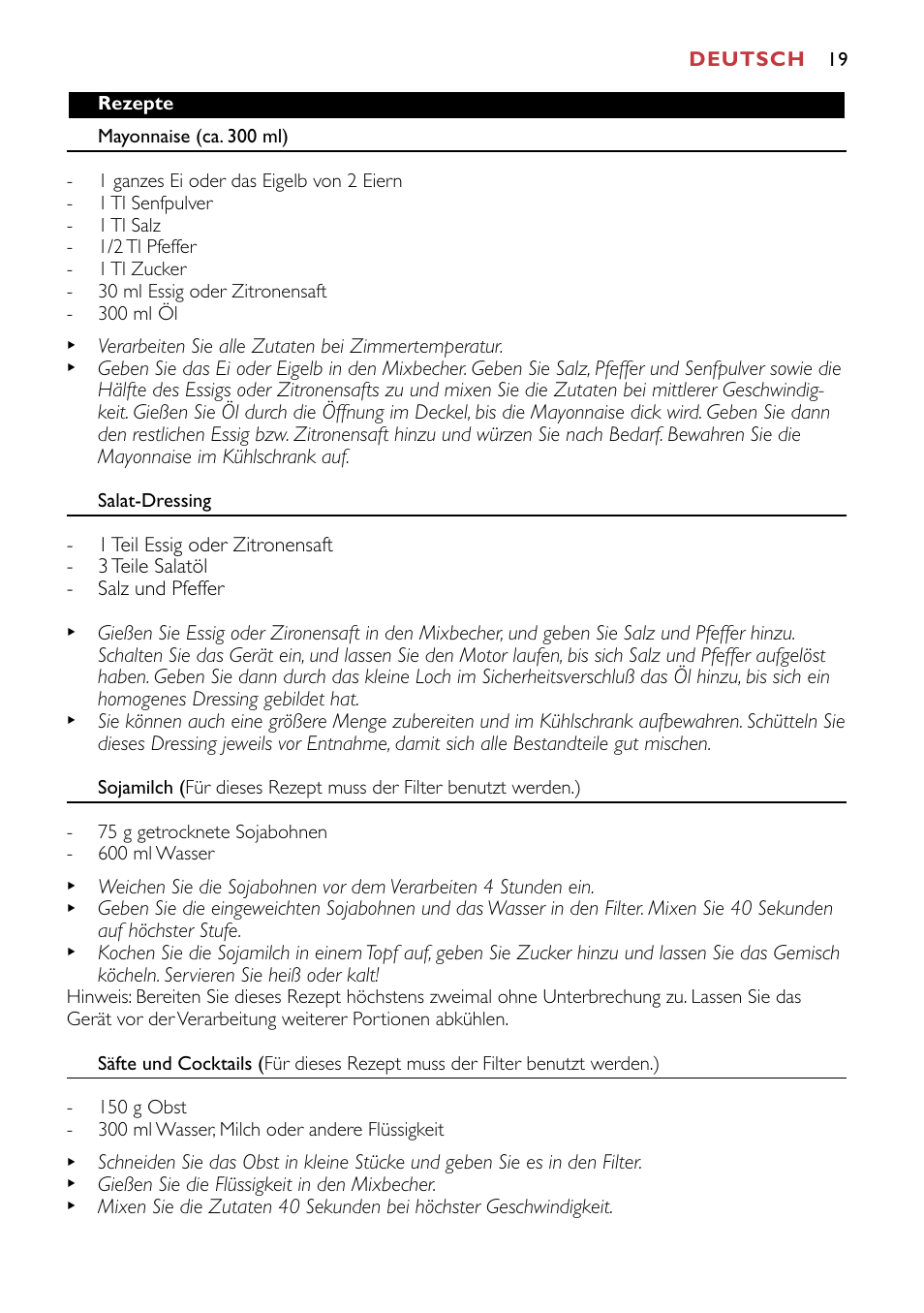 Philips HR1741 User Manual | Page 19 / 100