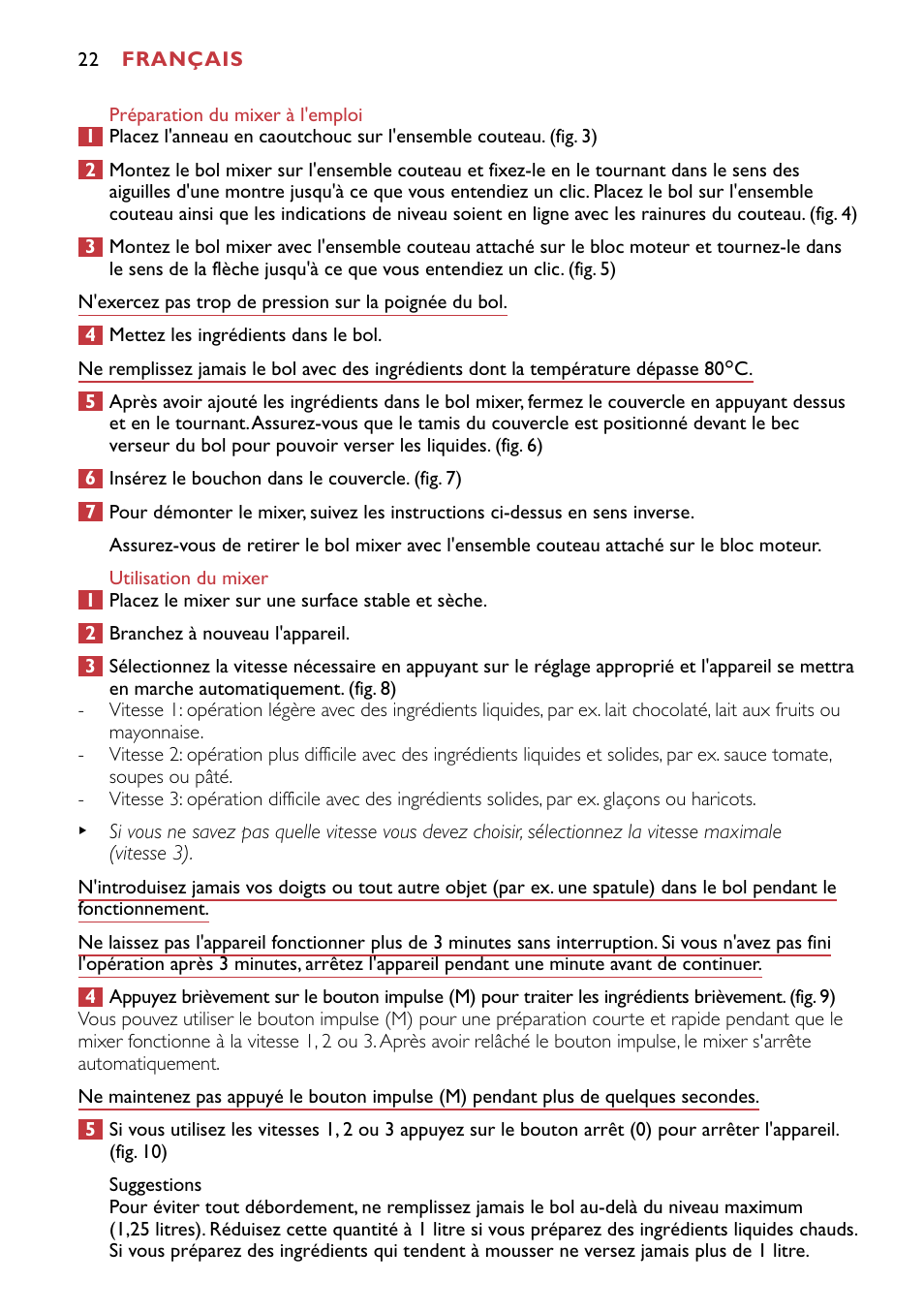 Philips HR1741 User Manual | Page 22 / 100