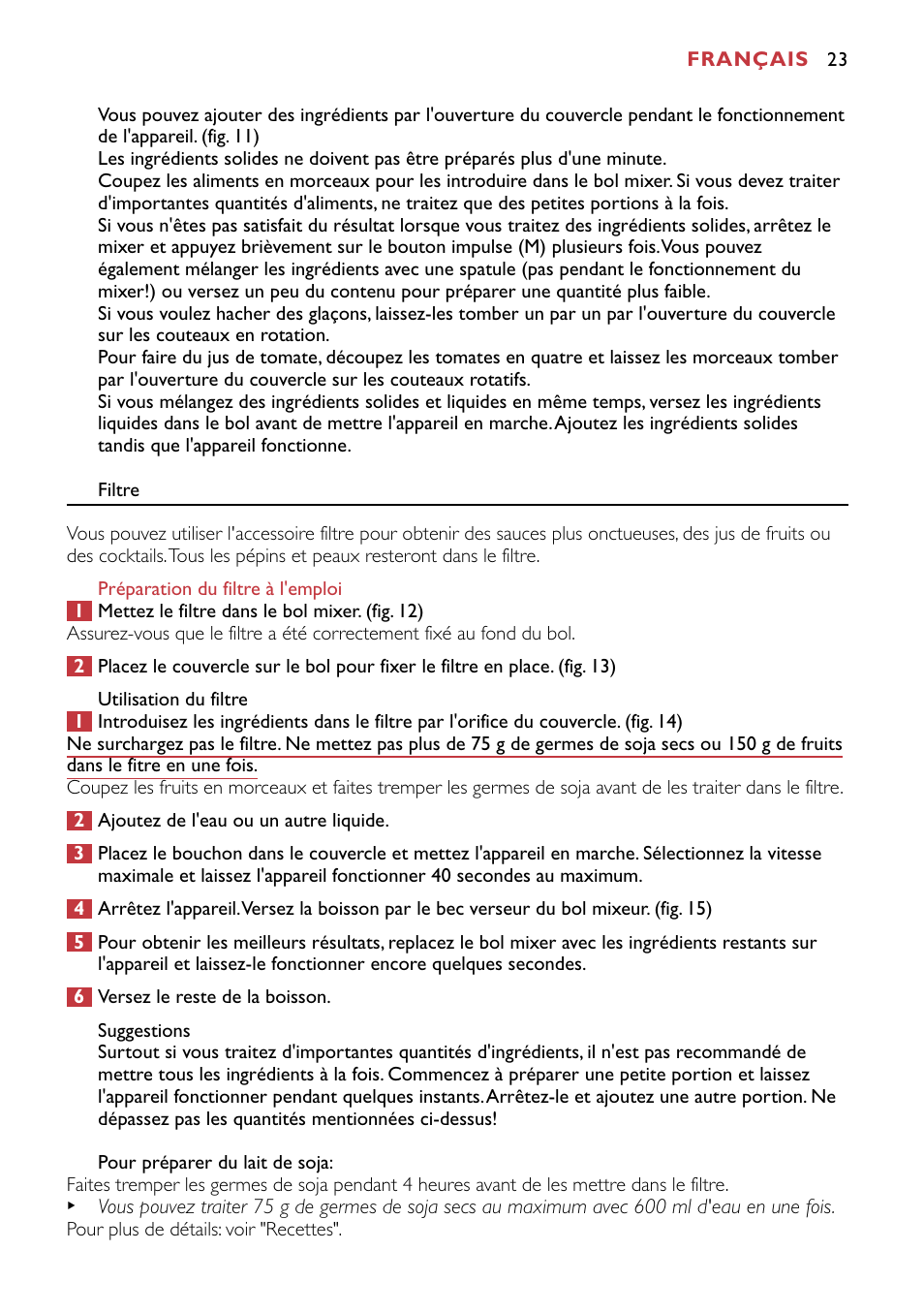 Philips HR1741 User Manual | Page 23 / 100