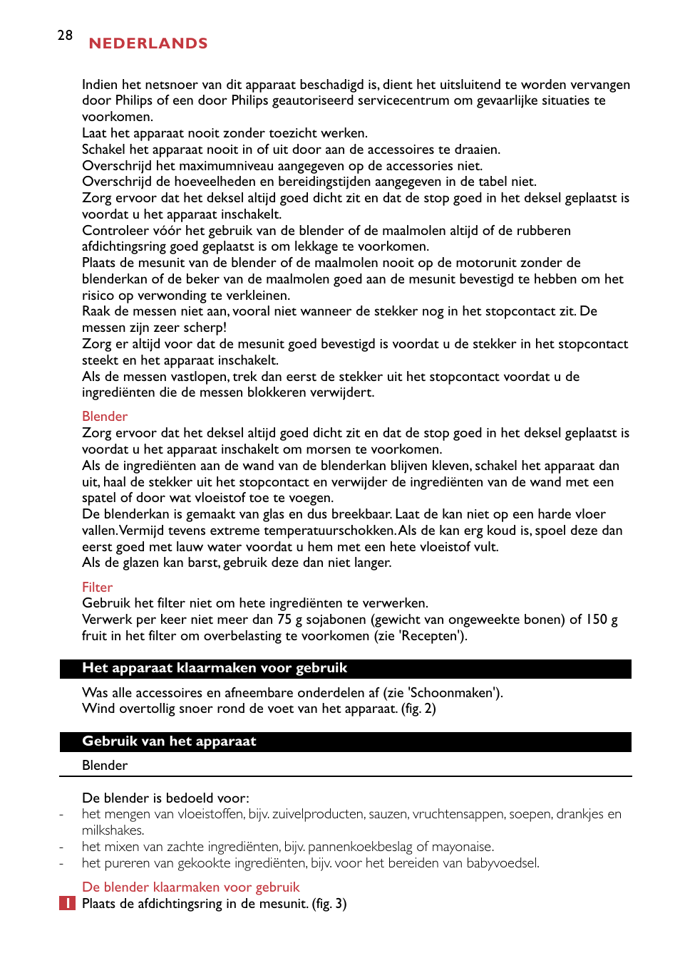 Philips HR1741 User Manual | Page 28 / 100