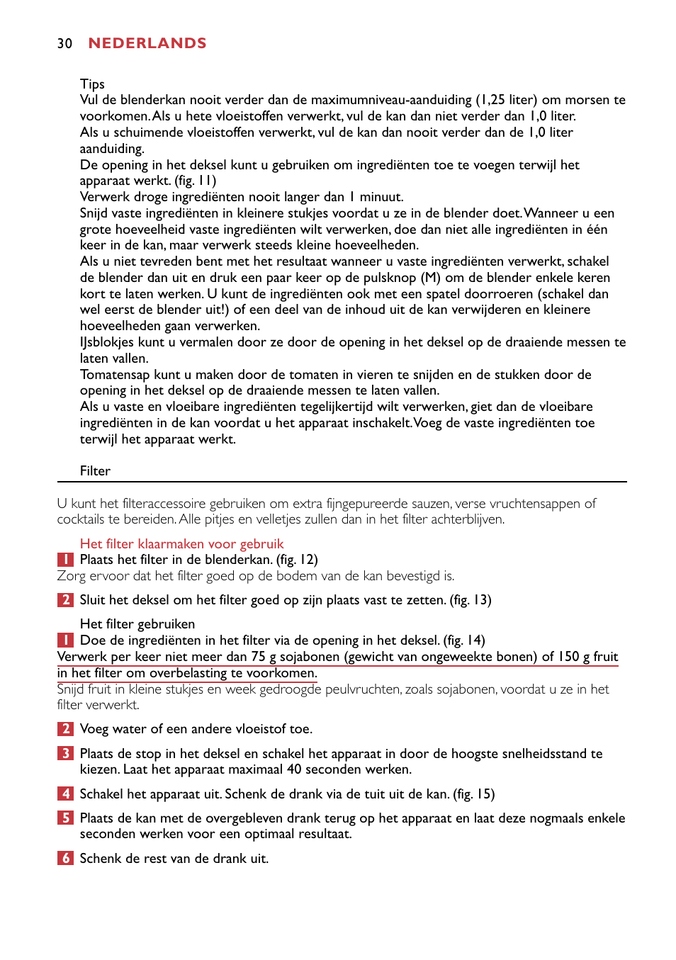 Philips HR1741 User Manual | Page 30 / 100