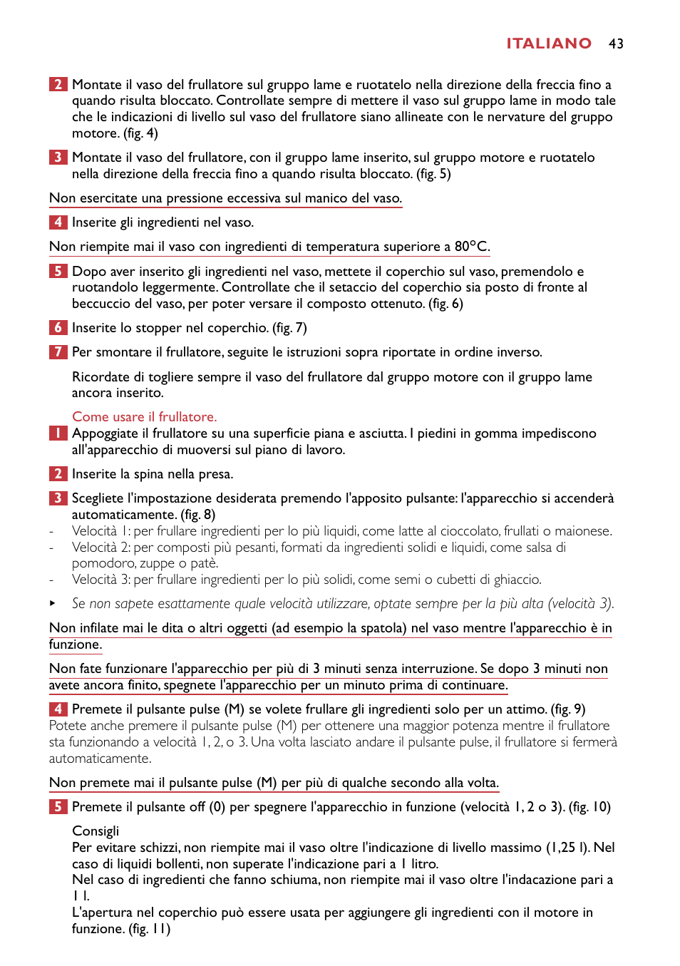 Philips HR1741 User Manual | Page 43 / 100