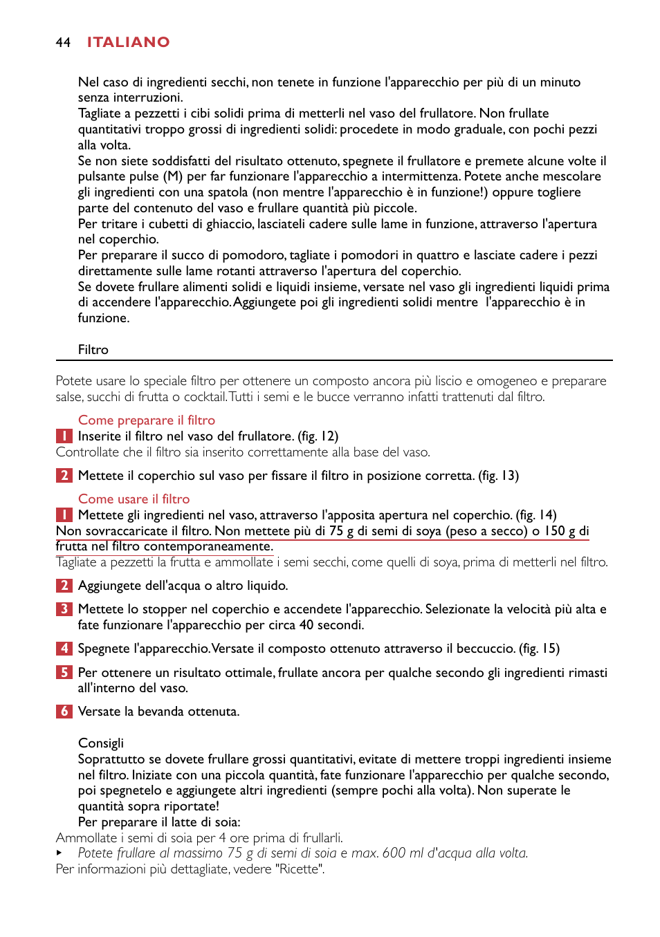 Philips HR1741 User Manual | Page 44 / 100