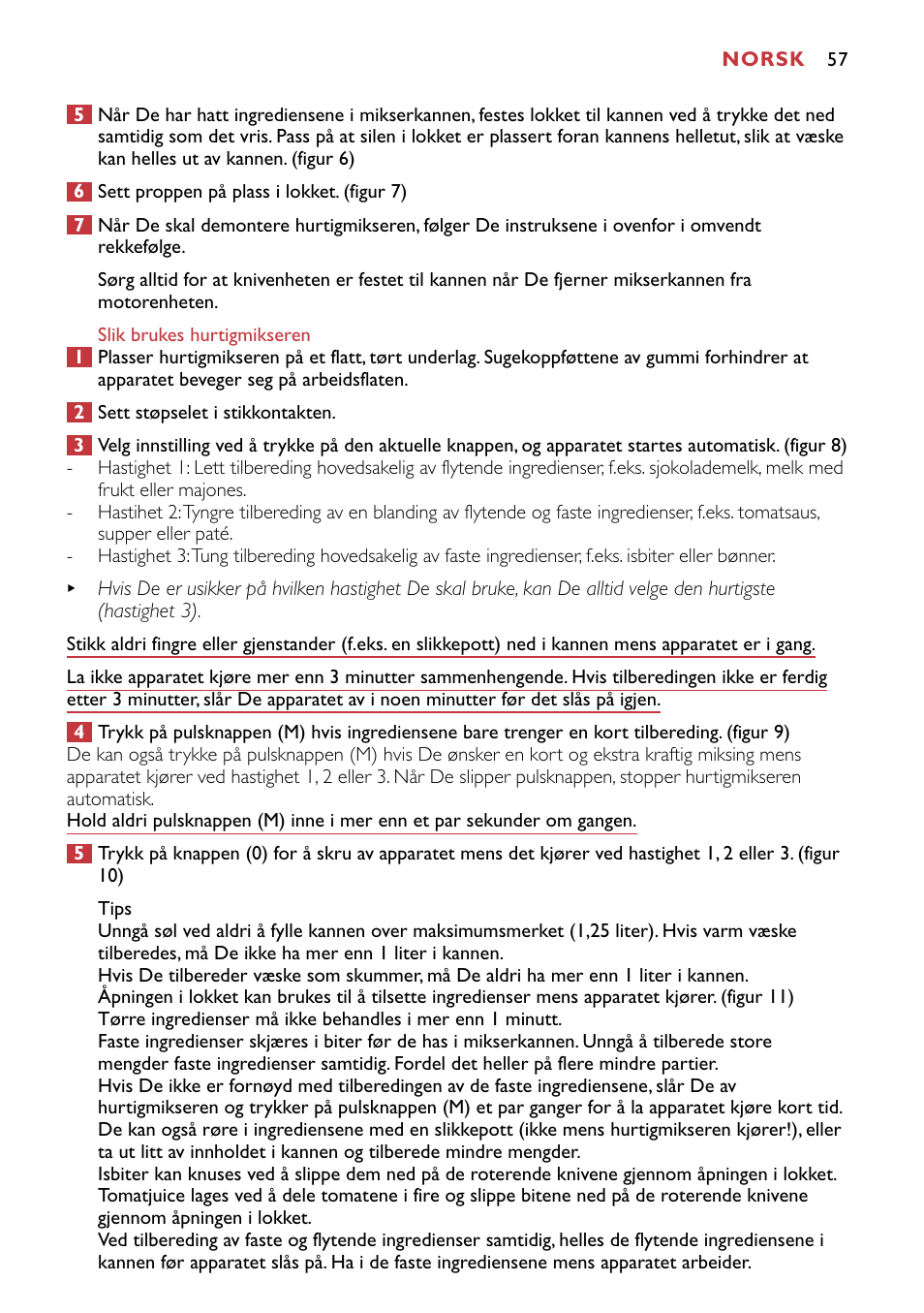 Philips HR1741 User Manual | Page 57 / 100