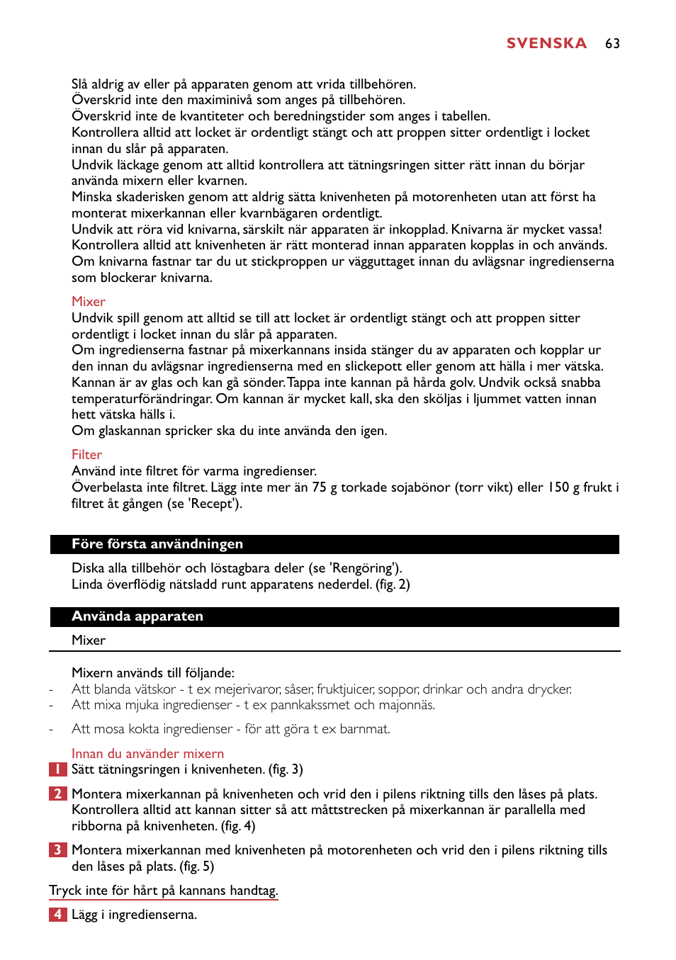 Philips HR1741 User Manual | Page 63 / 100