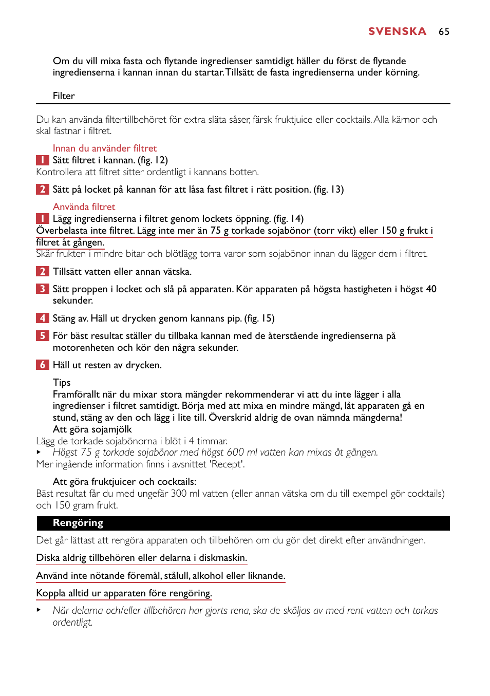 Philips HR1741 User Manual | Page 65 / 100