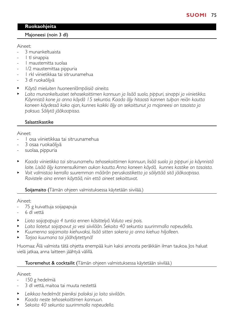 Philips HR1741 User Manual | Page 75 / 100