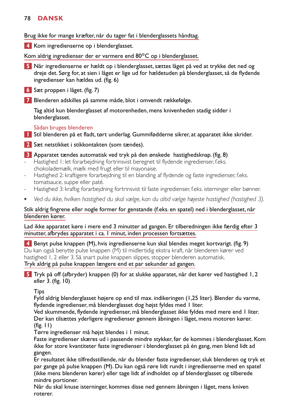 Philips HR1741 User Manual | Page 78 / 100