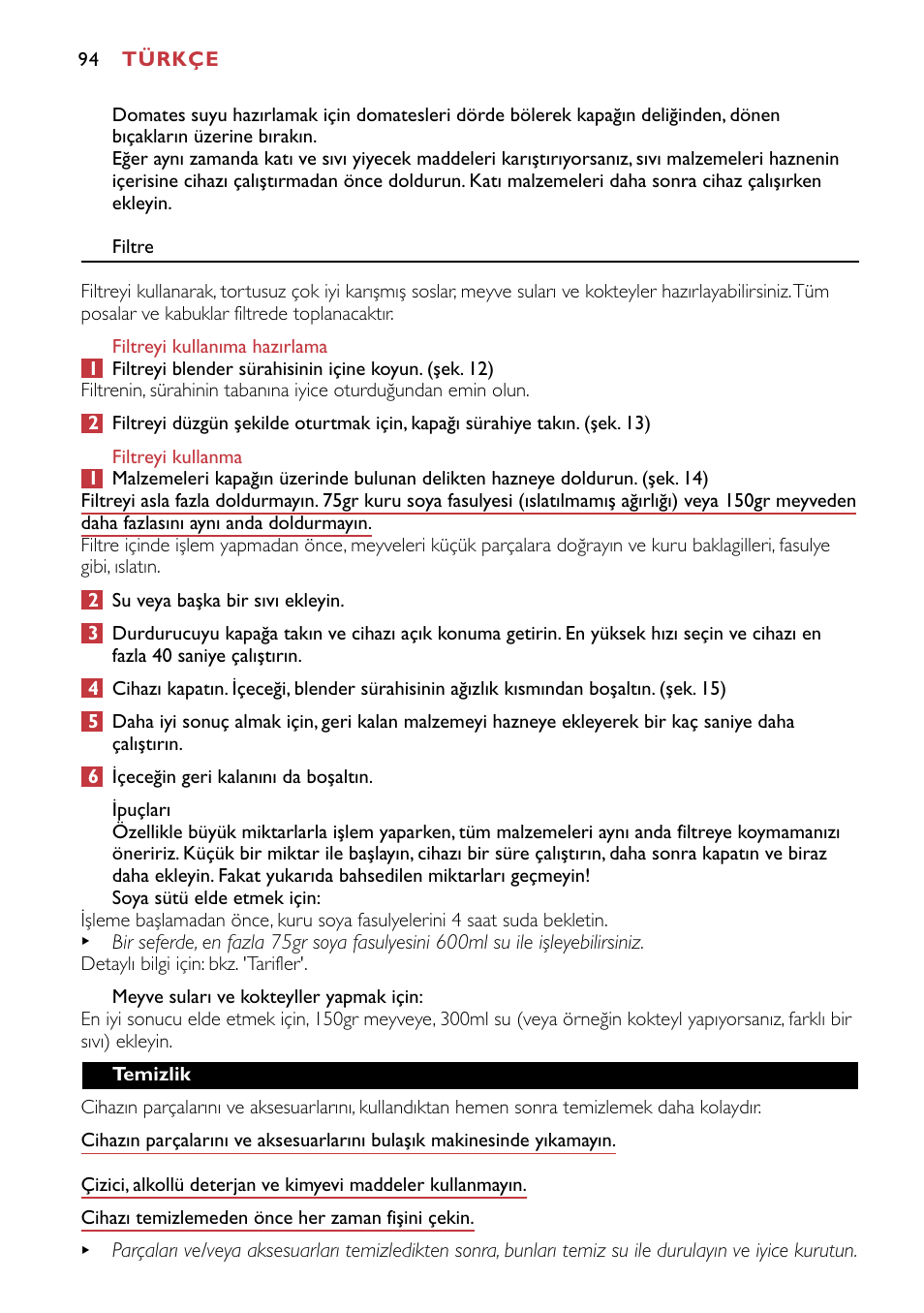 Philips HR1741 User Manual | Page 94 / 100