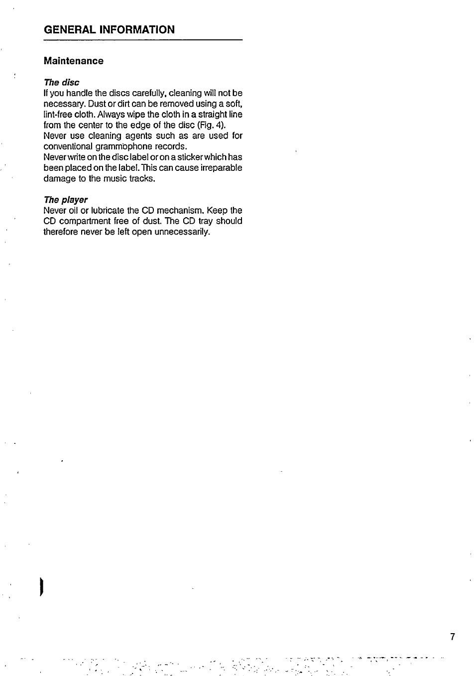 General information, Maintenance | Philips CDC 550 User Manual | Page 8 / 10
