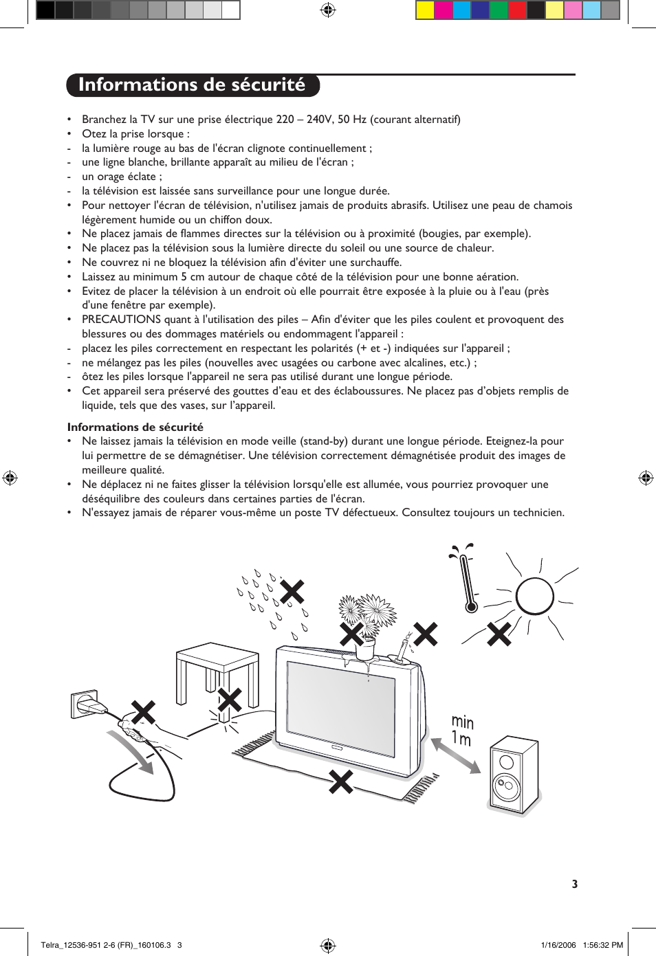 Informations de sécurité | Philips 14PT1521 User Manual | Page 17 / 76