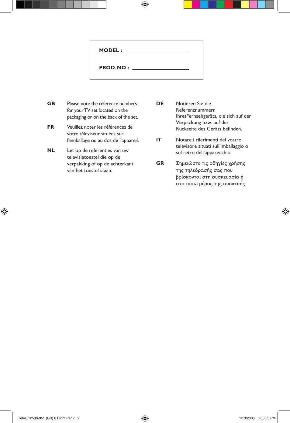 Philips 14PT1521 User Manual | Page 2 / 76