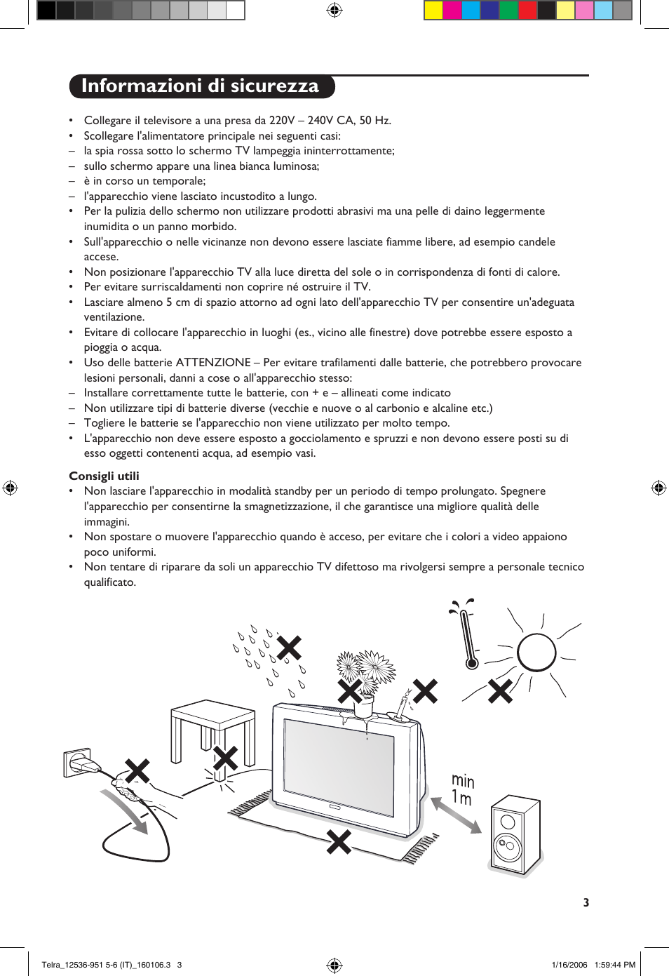 Informazioni di sicurezza | Philips 14PT1521 User Manual | Page 53 / 76