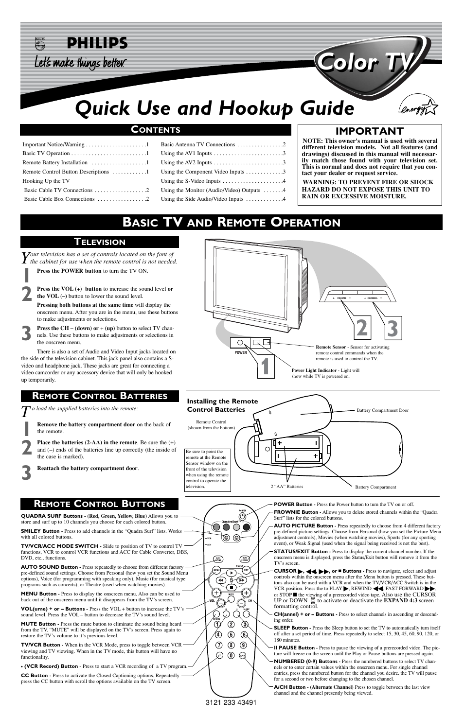 Philips 3121 233 43491 User Manual | 4 pages