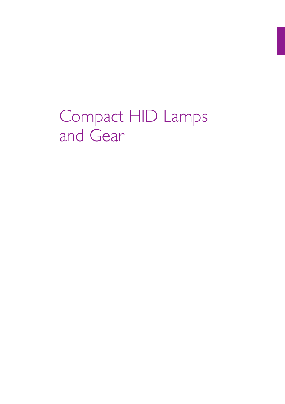 Philips Compact HID Lamp and Gear User Manual | 100 pages