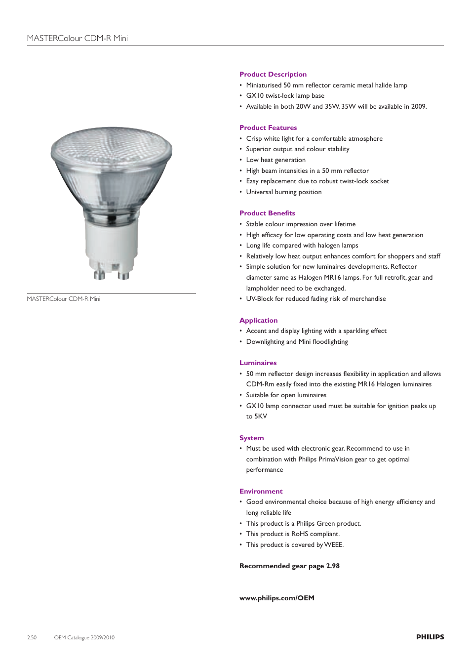 Philips Compact HID Lamp and Gear User Manual | Page 50 / 100