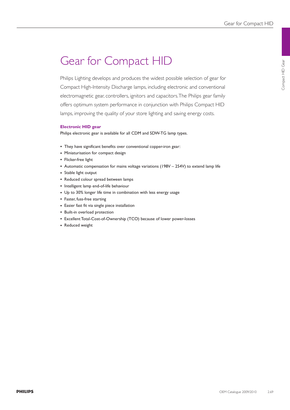 Gear for compact hid | Philips Compact HID Lamp and Gear User Manual | Page 69 / 100