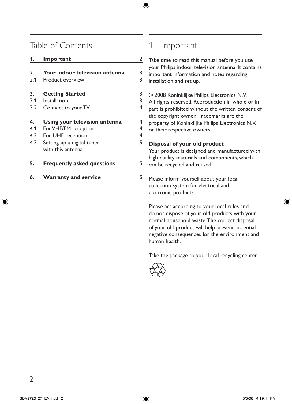 Philips SDV2720/27 User Manual | Page 2 / 16