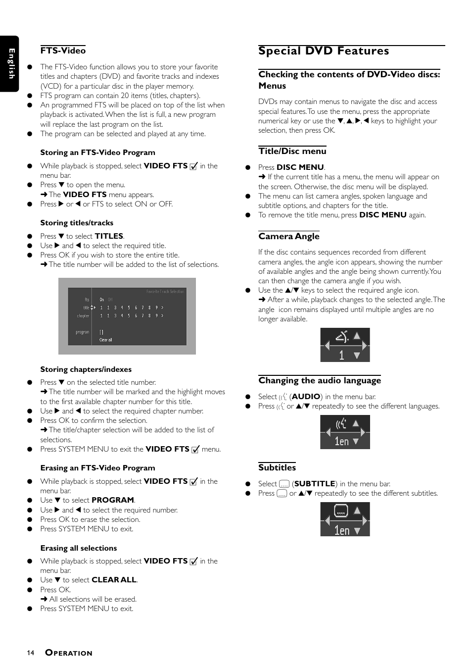 Special dvd features | Philips DVD-703 User Manual | Page 14 / 20