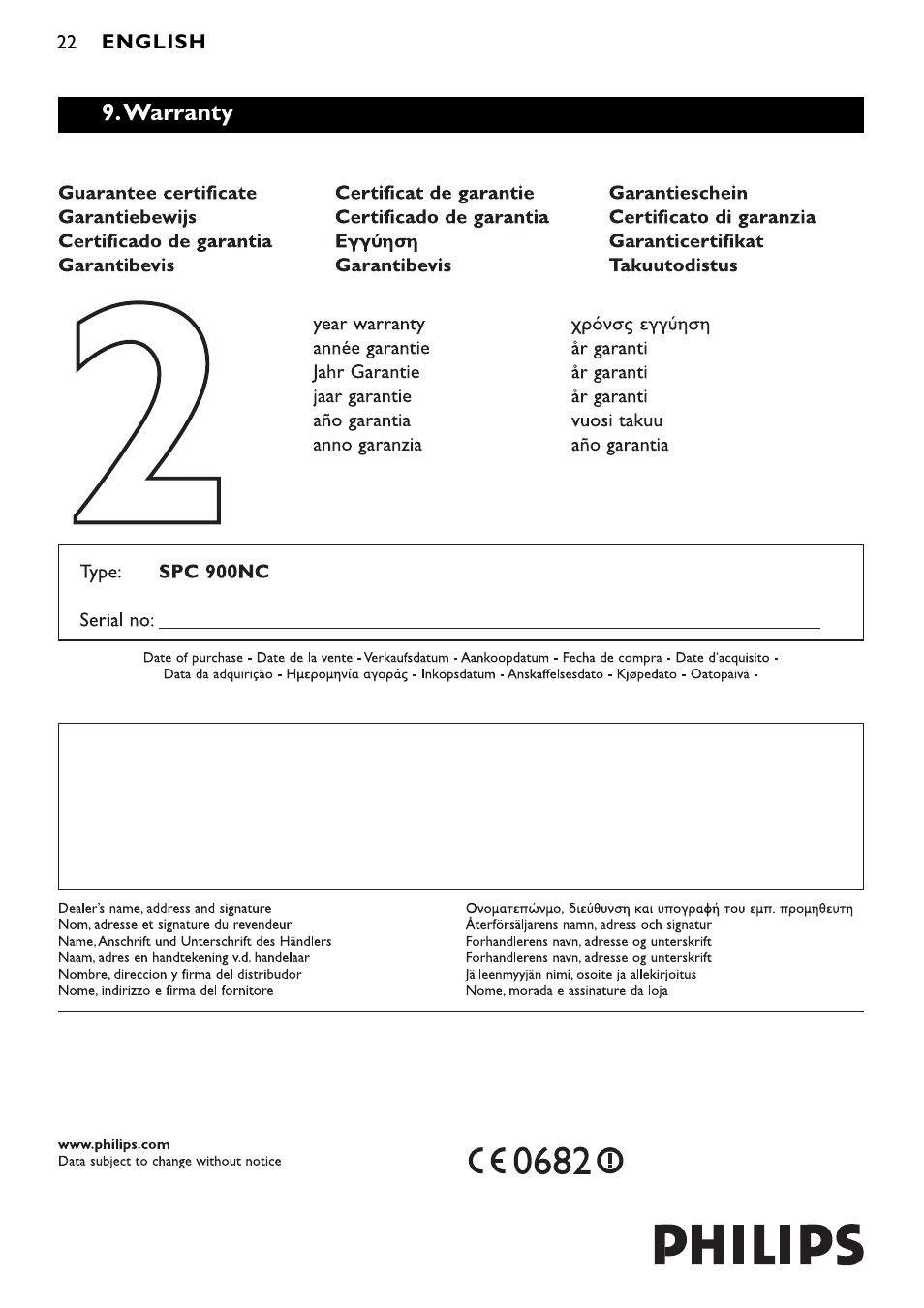 Philips SPC900NC/00 User Manual | Page 22 / 22