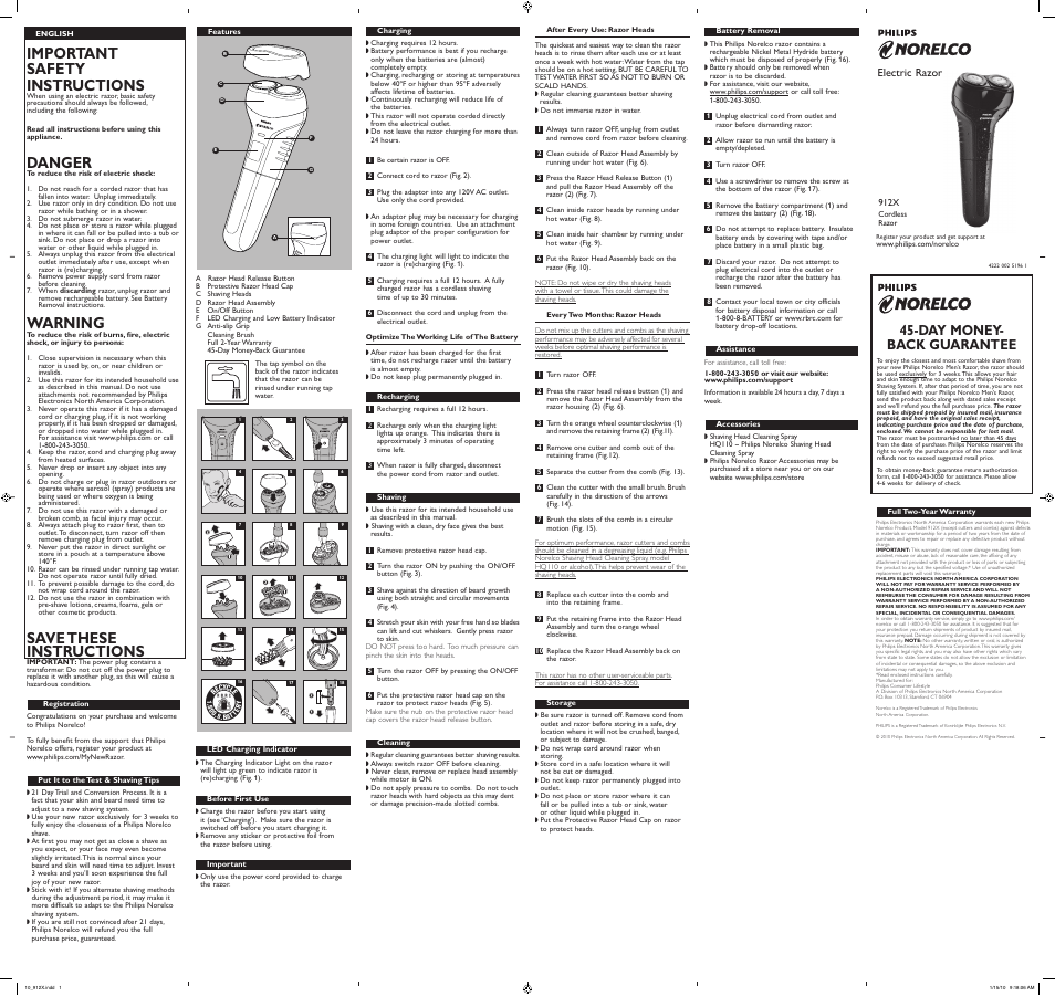 Philips 912X/40 User Manual | 2 pages