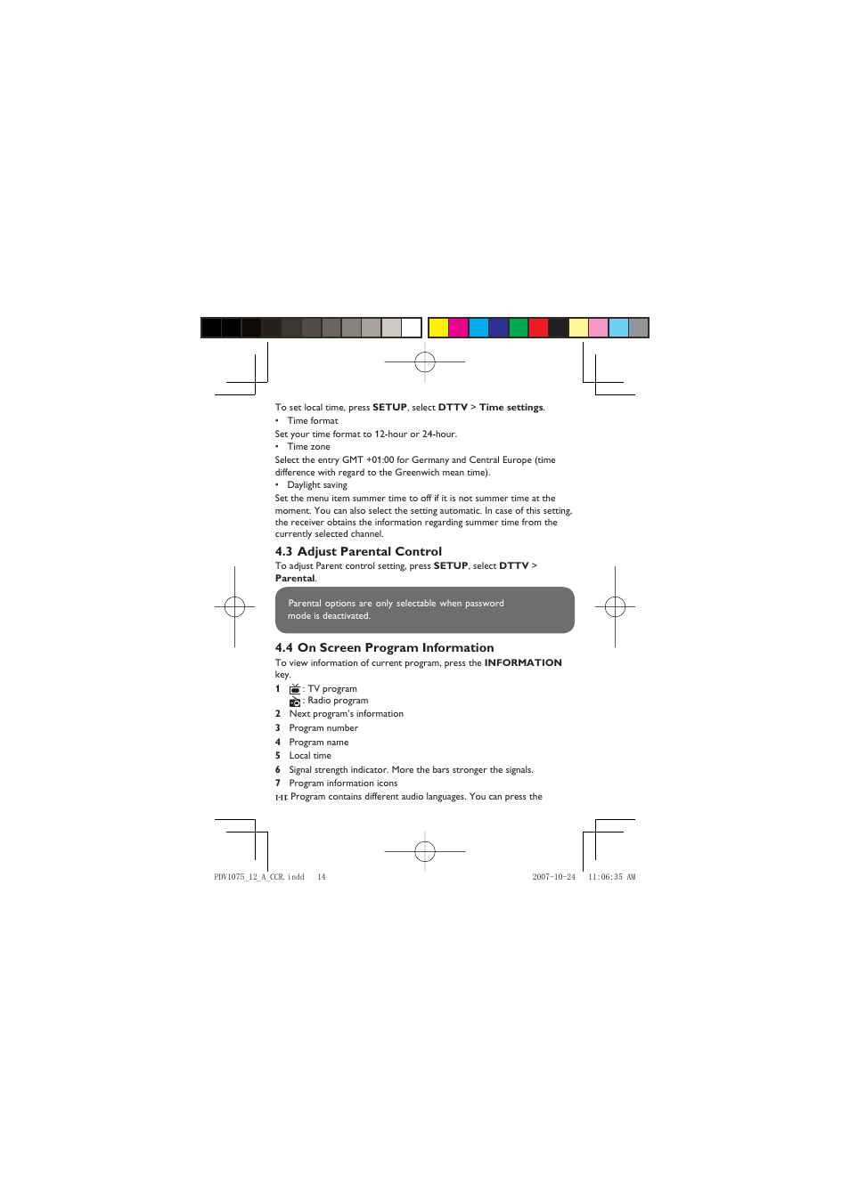 Philips PVD1075/12 User Manual | Page 14 / 31