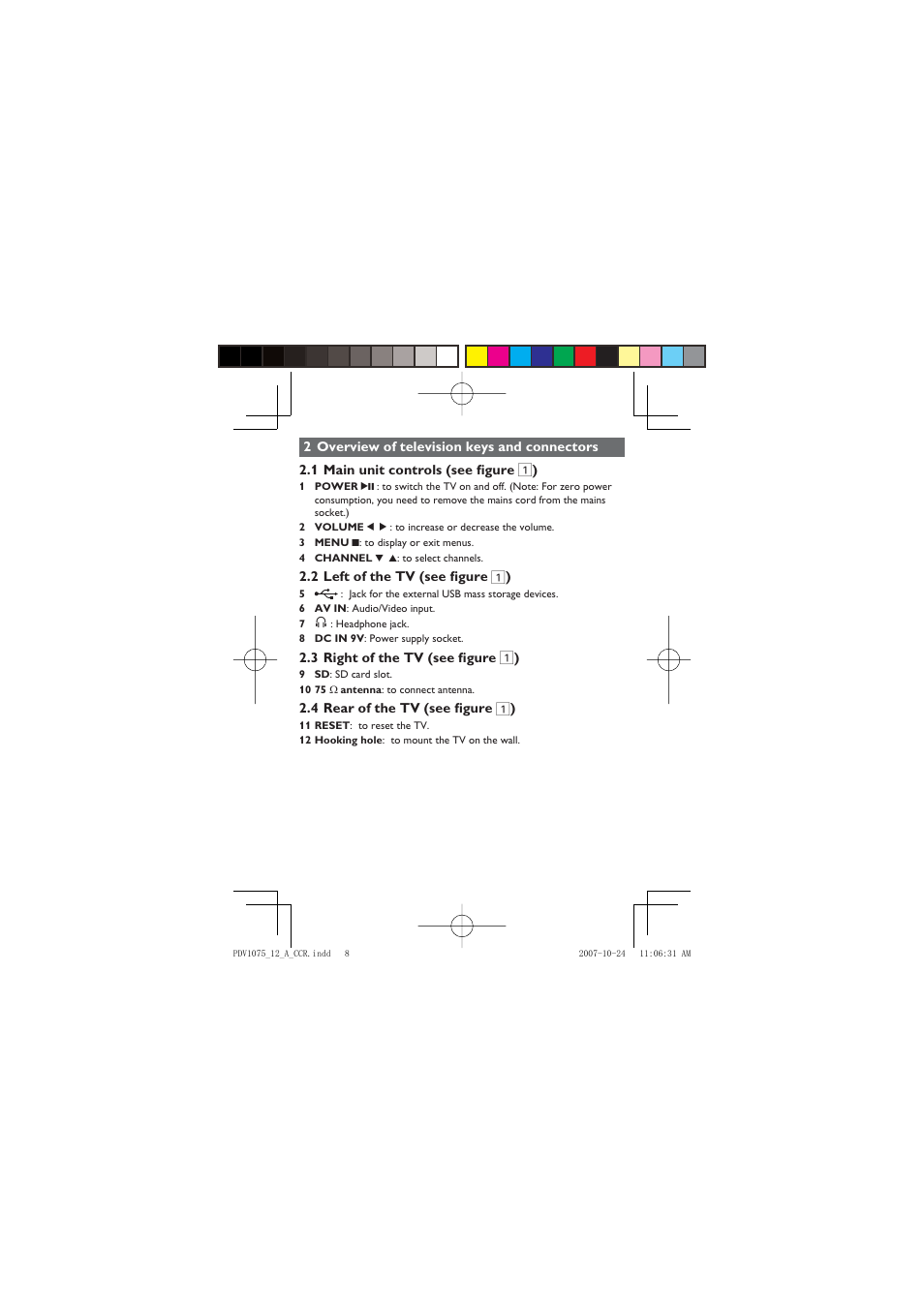 Philips PVD1075/12 User Manual | Page 8 / 31