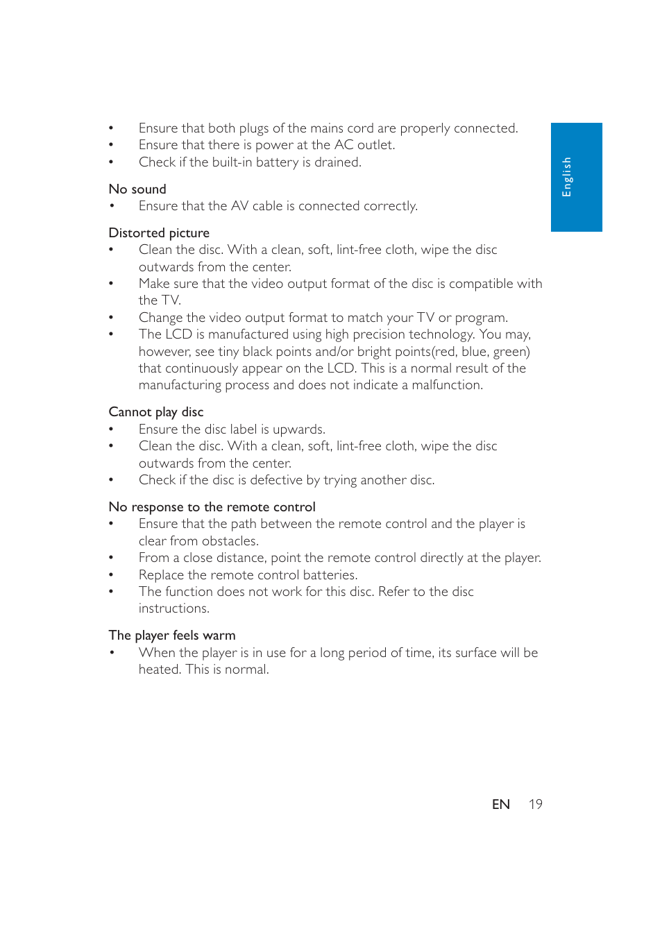 Philips PET741/37 User Manual | Page 19 / 20