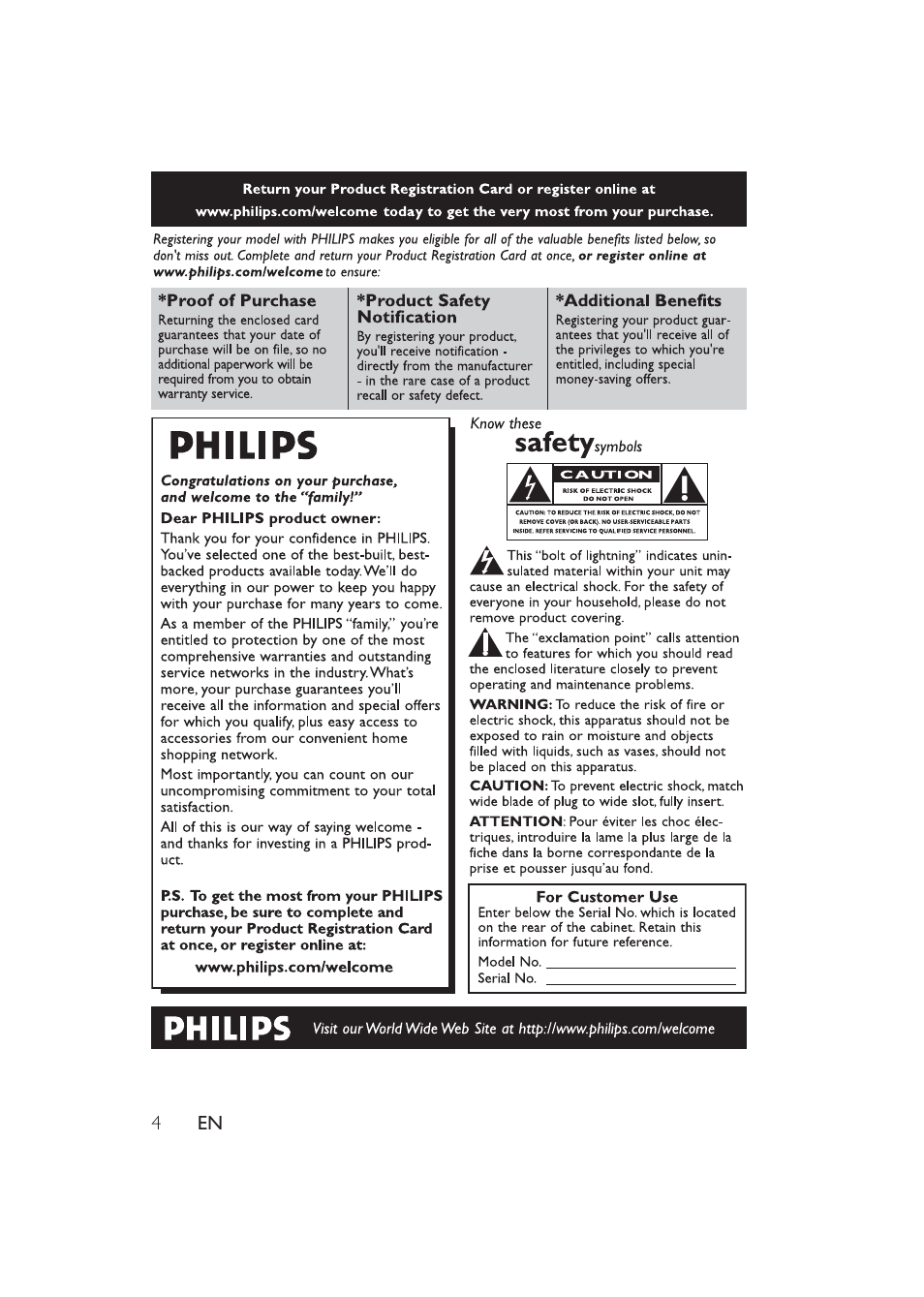 Philips PET741/37 User Manual | Page 4 / 20