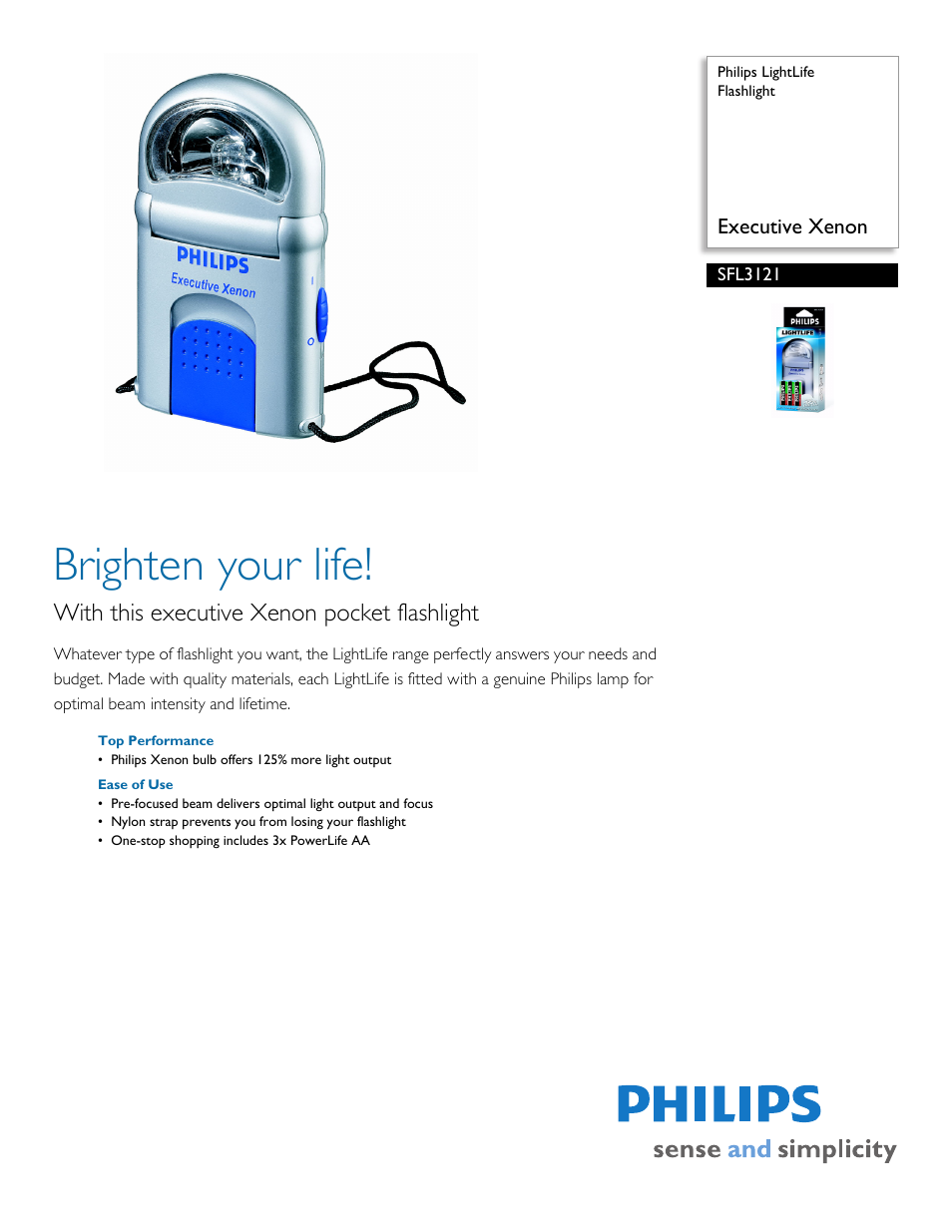 Philips SFL3121 User Manual | 2 pages