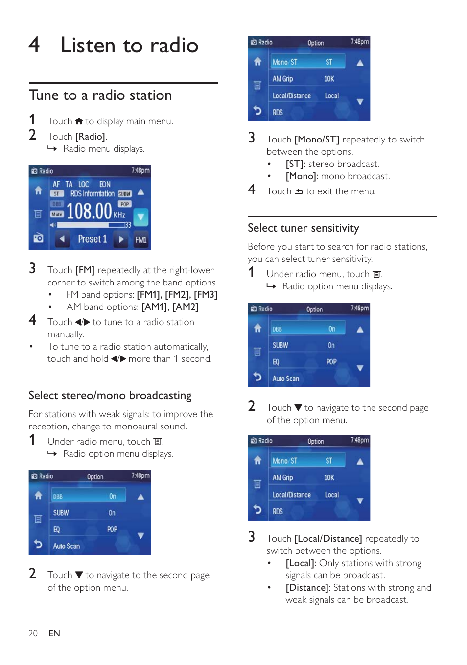 4 listen to radio | Philips CED370/00 User Manual | Page 19 / 41