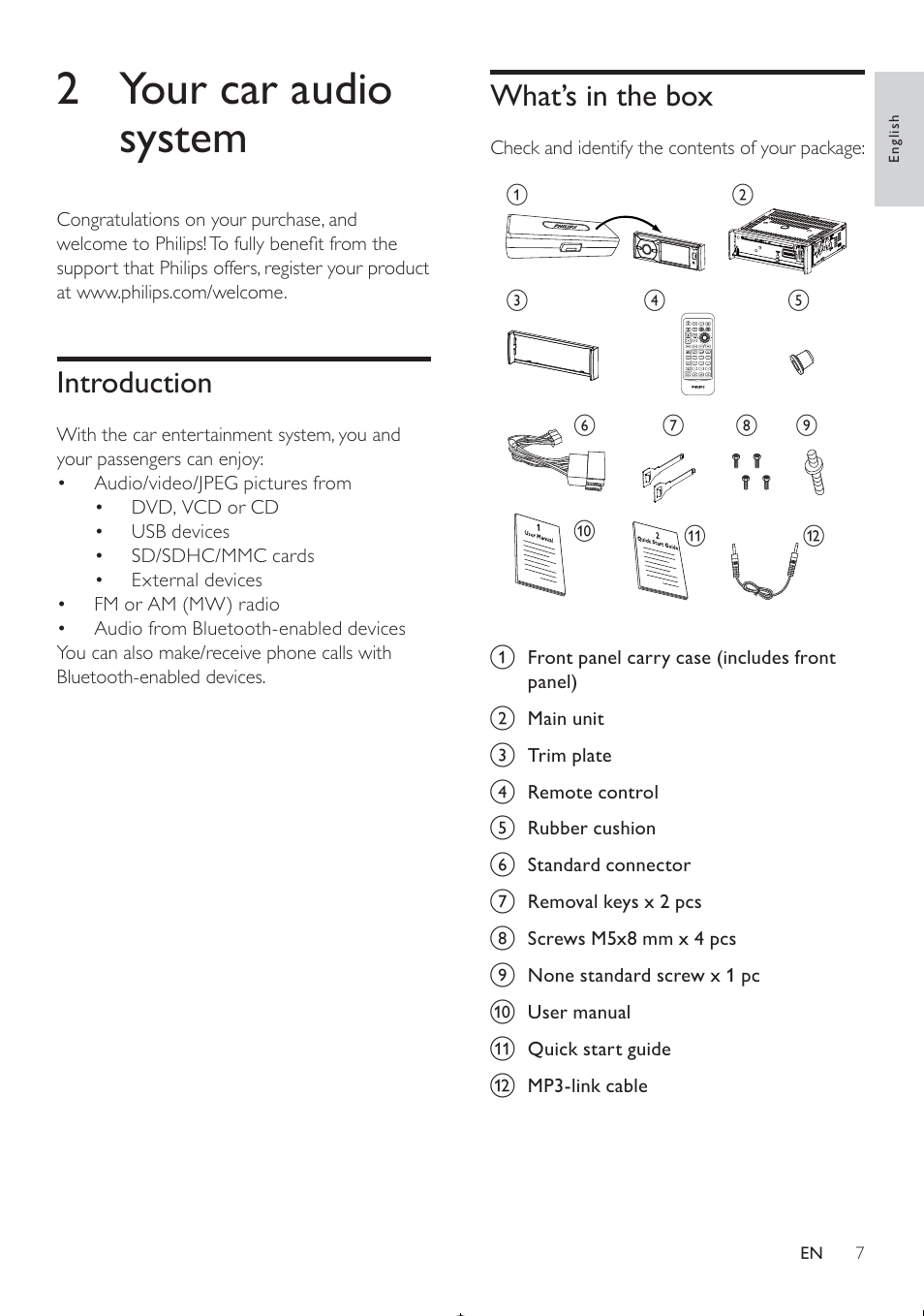 2 your car audio system | Philips CED370/00 User Manual | Page 6 / 41