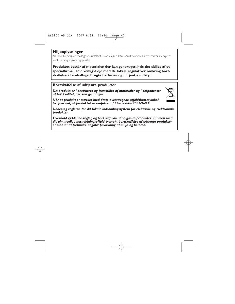 Philips DAB FM radio AE5900 User Manual | Page 42 / 43