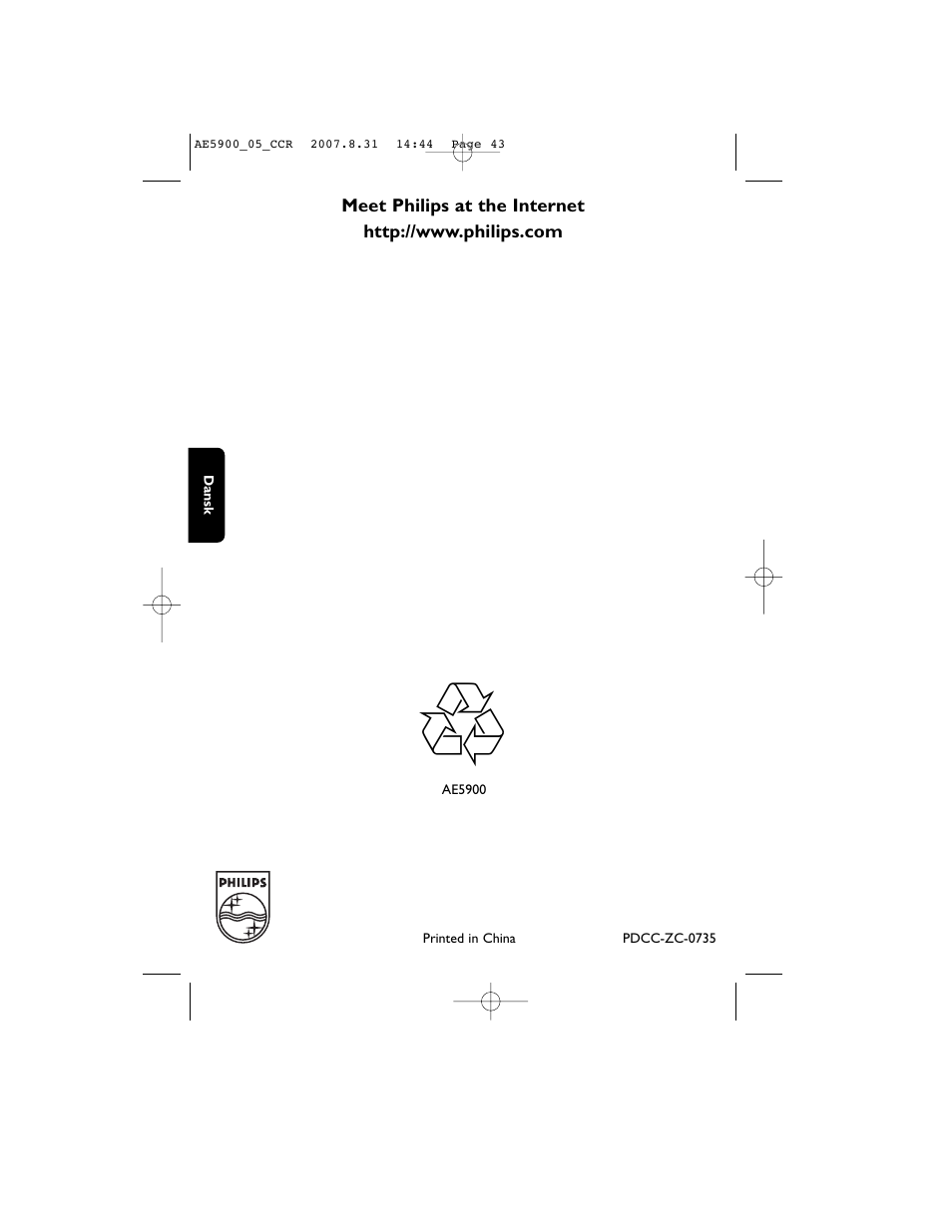Philips DAB FM radio AE5900 User Manual | Page 43 / 43