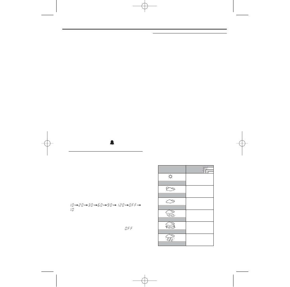 Sleep weather forecast, Sleep, Weather forecast | Philips AJ260 User Manual | Page 7 / 12