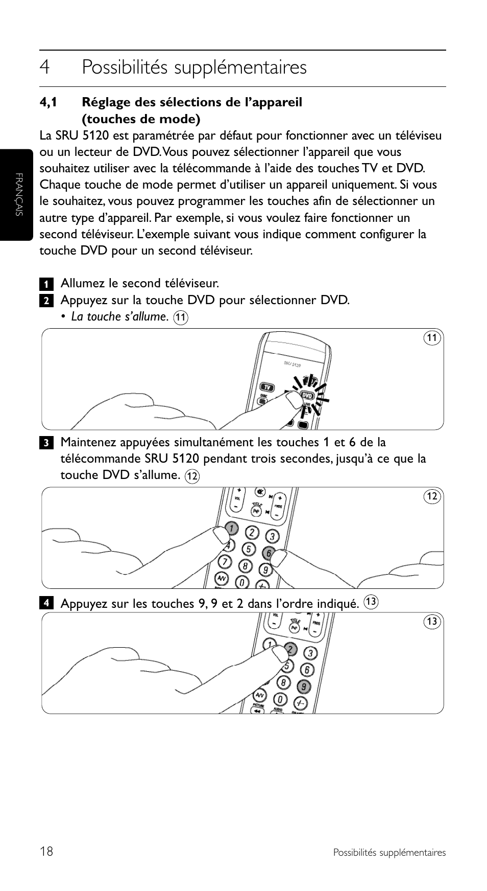 4possibilités supplémentaires | Philips SRU 5120/86 User Manual | Page 18 / 96