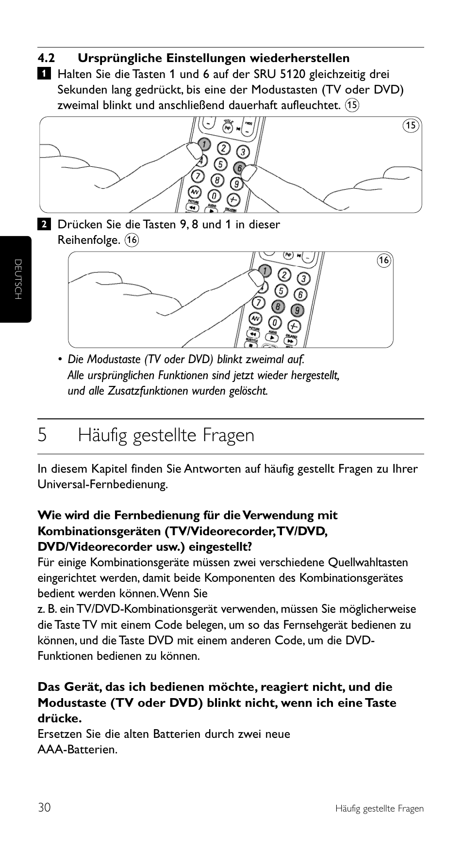 5häufig gestellte fragen | Philips SRU 5120/86 User Manual | Page 30 / 96