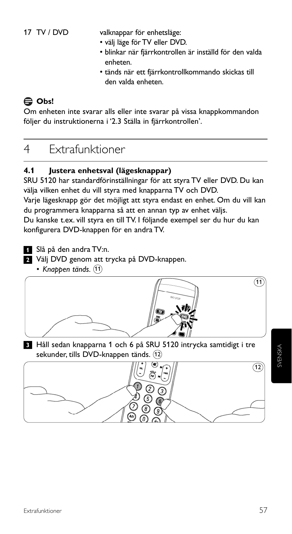 4extrafunktioner | Philips SRU 5120/86 User Manual | Page 57 / 96