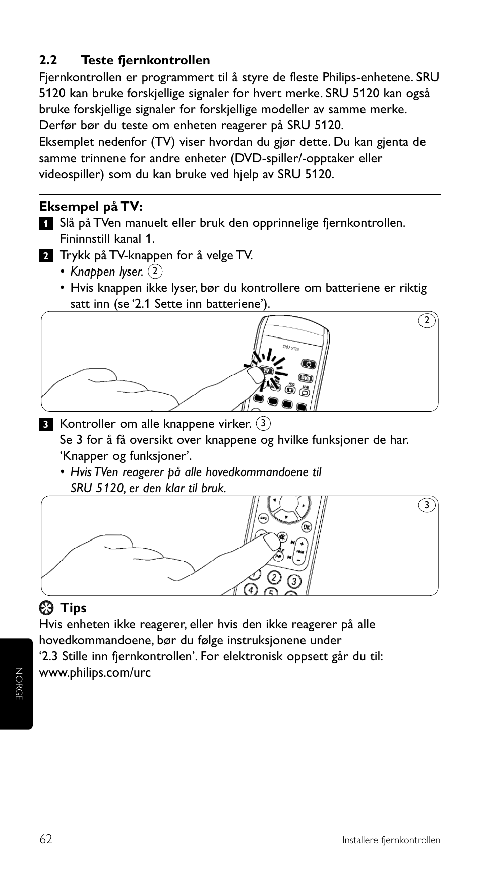 Philips SRU 5120/86 User Manual | Page 62 / 96