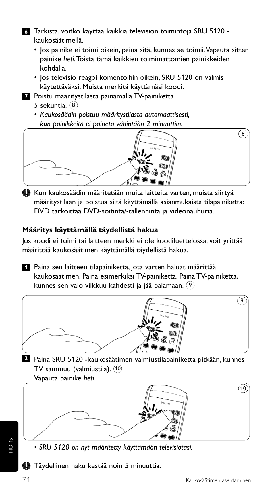 Philips SRU 5120/86 User Manual | Page 74 / 96