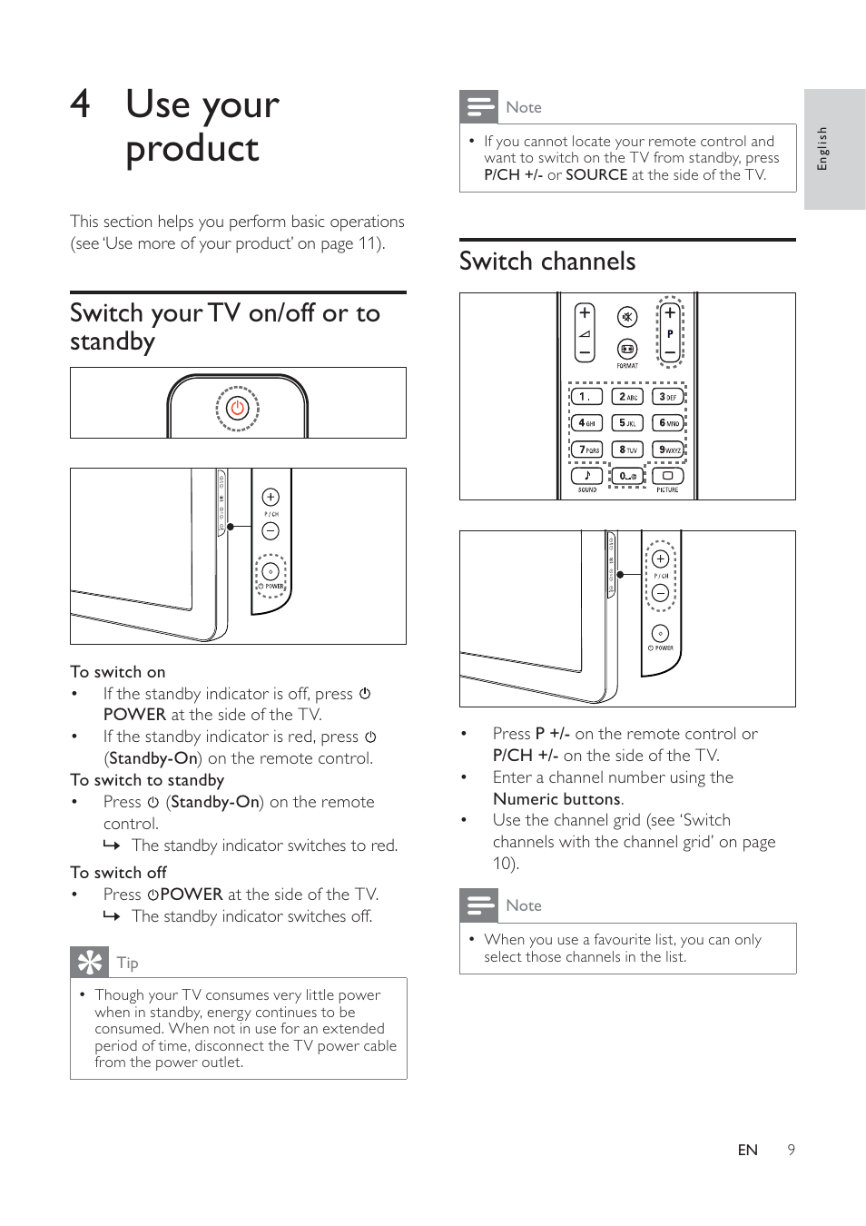 4 use your product | Philips 19PFL5404/60 User Manual | Page 11 / 42
