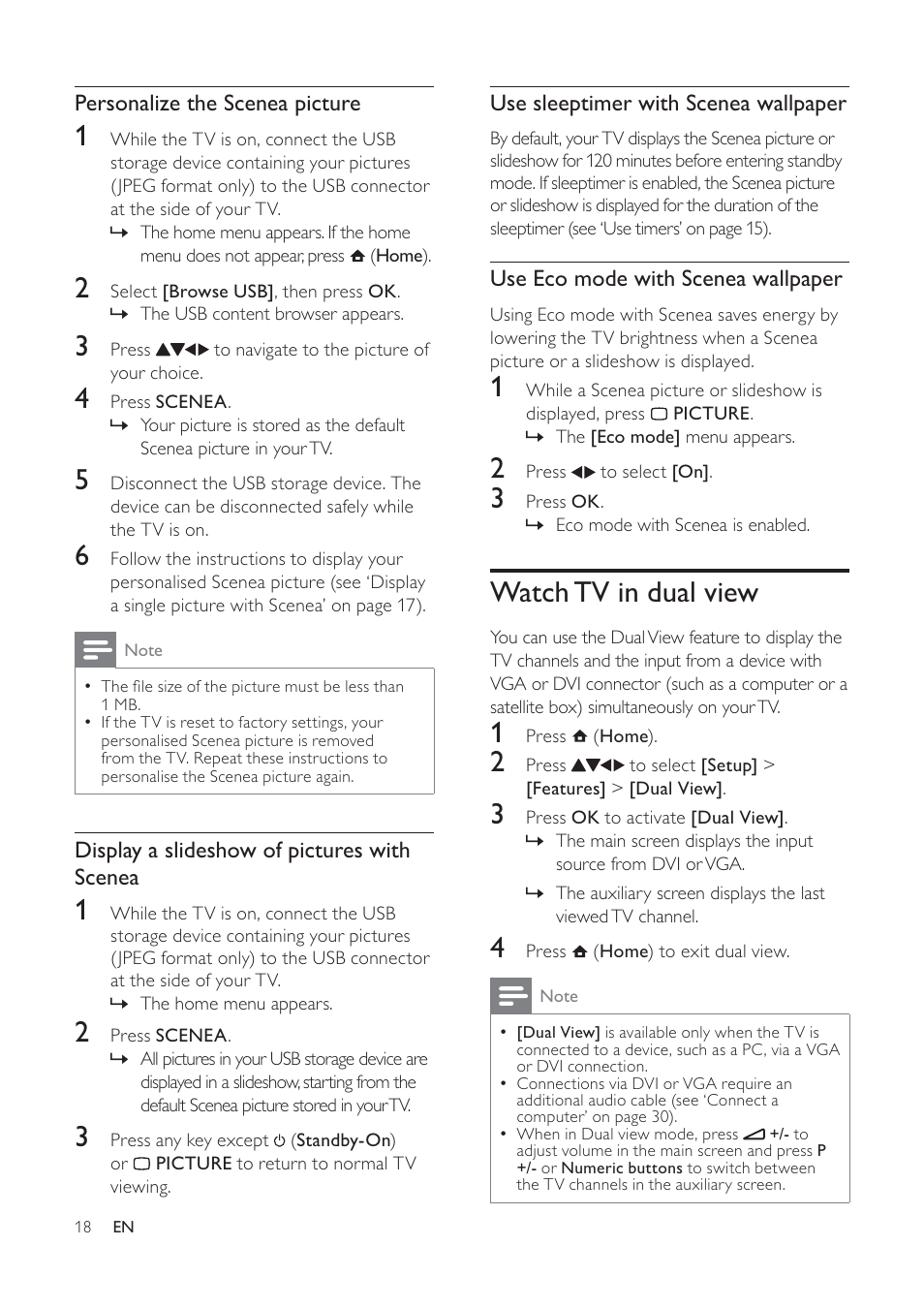 Watch tv in dual view | Philips 19PFL5404/60 User Manual | Page 20 / 42