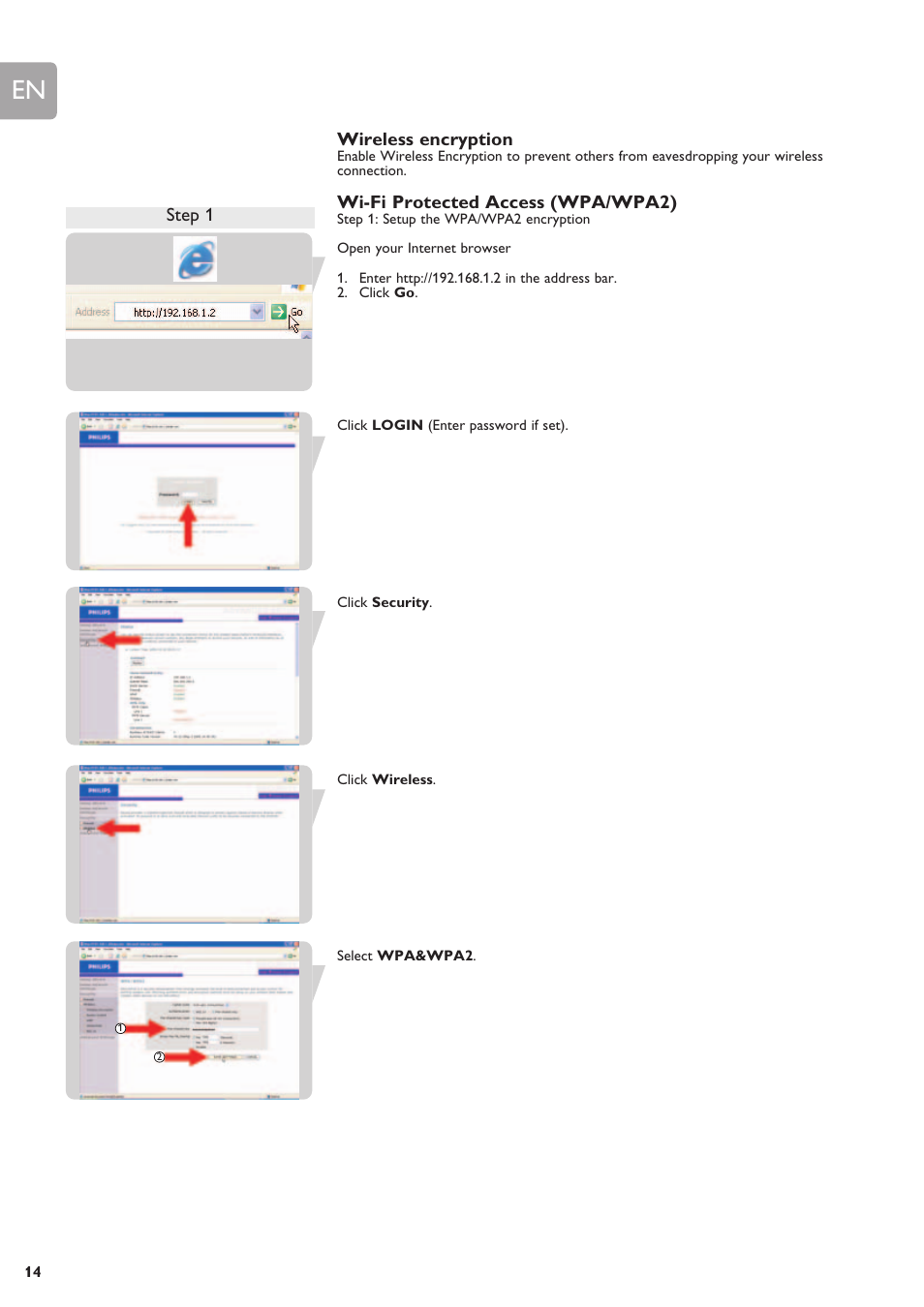 Wireless encryption | Philips SNB6500 User Manual | Page 14 / 51