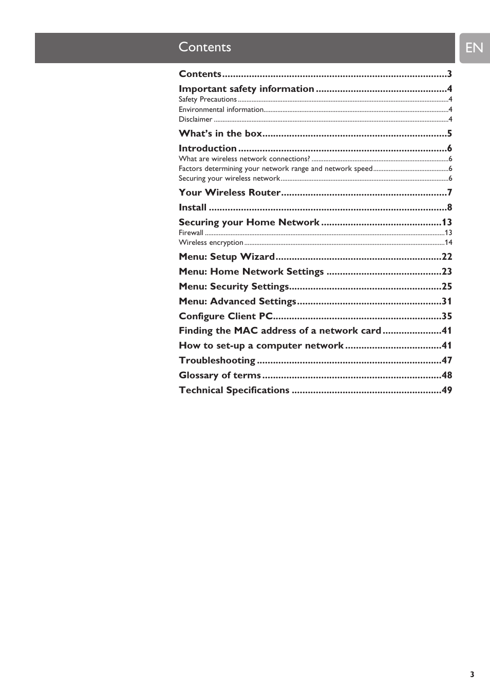 Philips SNB6500 User Manual | Page 3 / 51