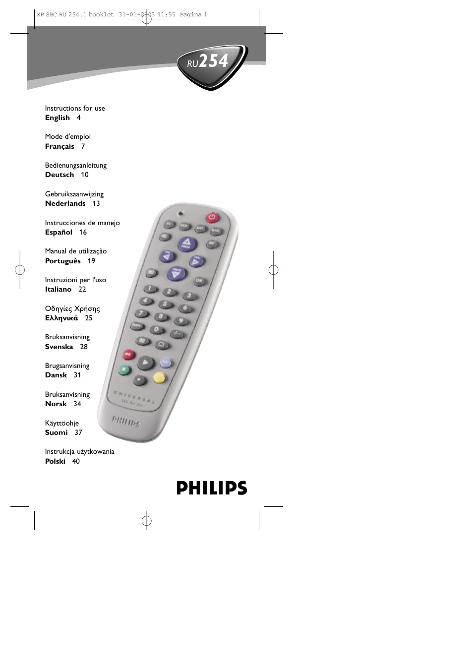 Philips RU254 User Manual | 56 pages