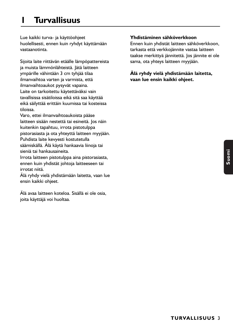 1 turvallisuus | Philips DTR1000 User Manual | Page 117 / 152