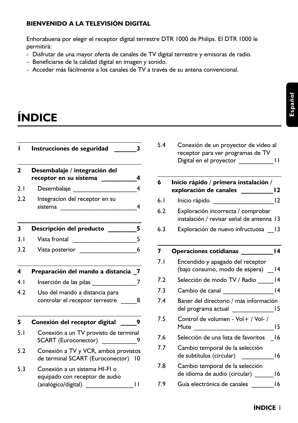 Índice | Philips DTR1000 User Manual | Page 39 / 152