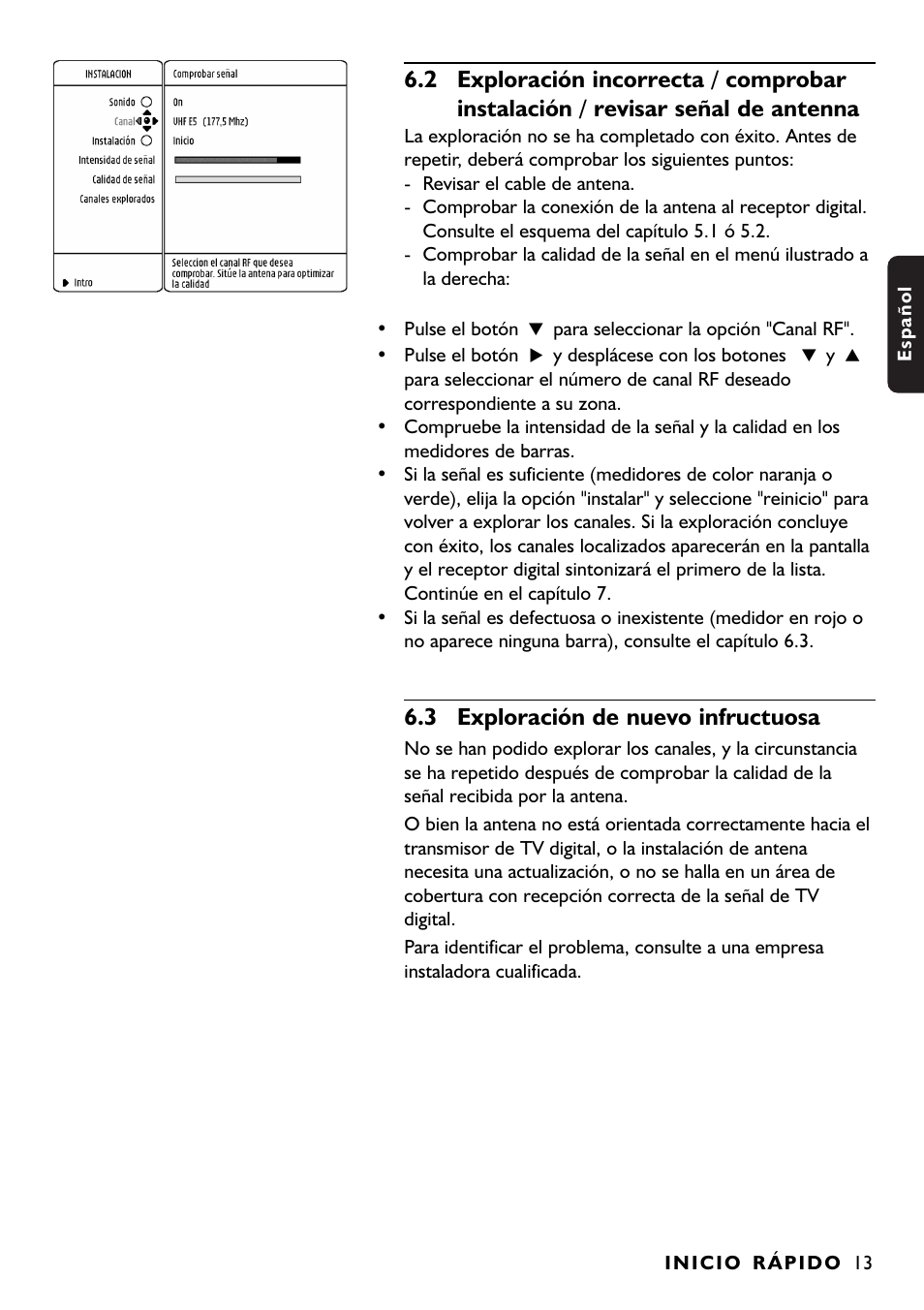 3 exploración de nuevo infructuosa | Philips DTR1000 User Manual | Page 51 / 152