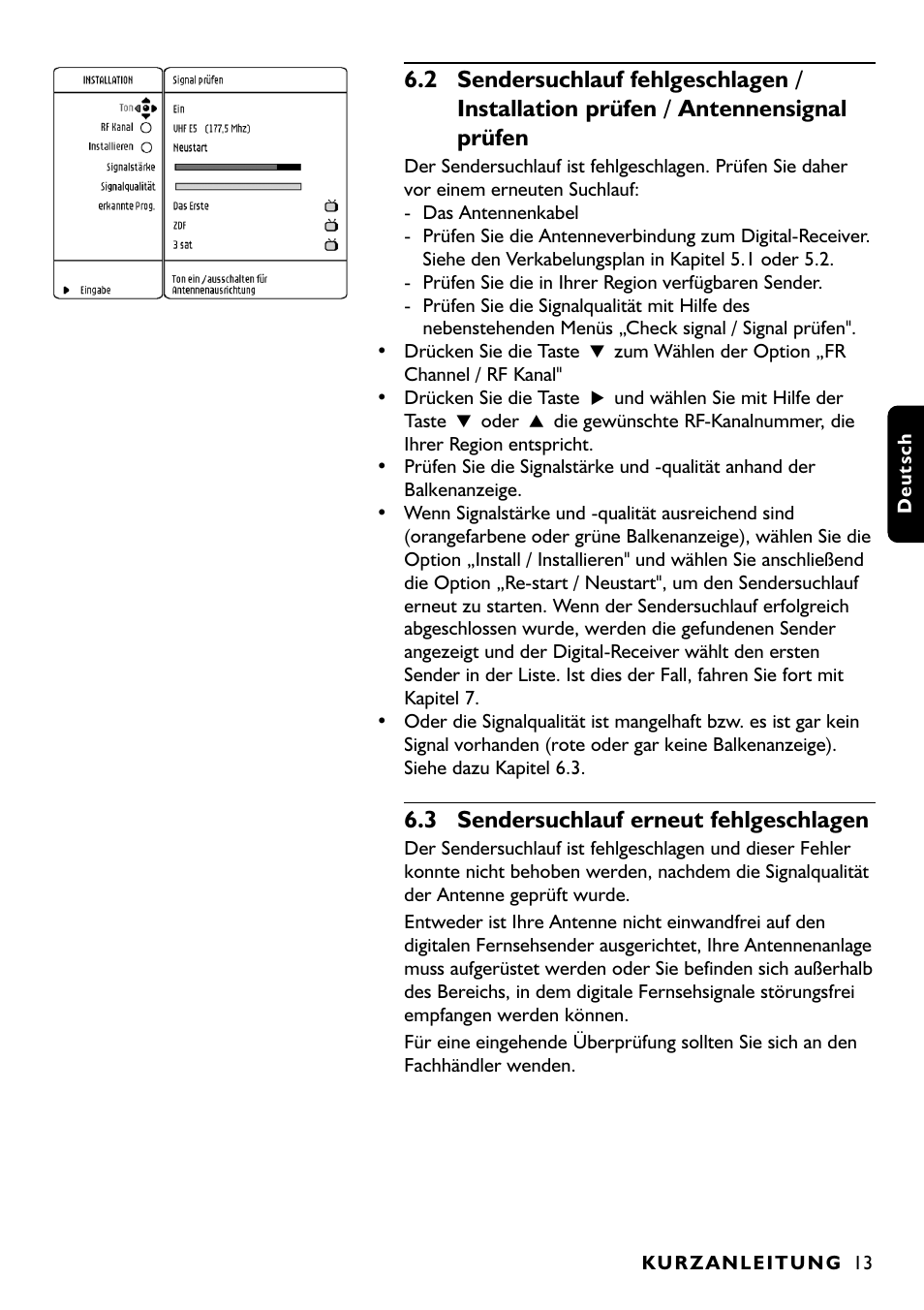 3 sendersuchlauf erneut fehlgeschlagen | Philips DTR1000 User Manual | Page 87 / 152