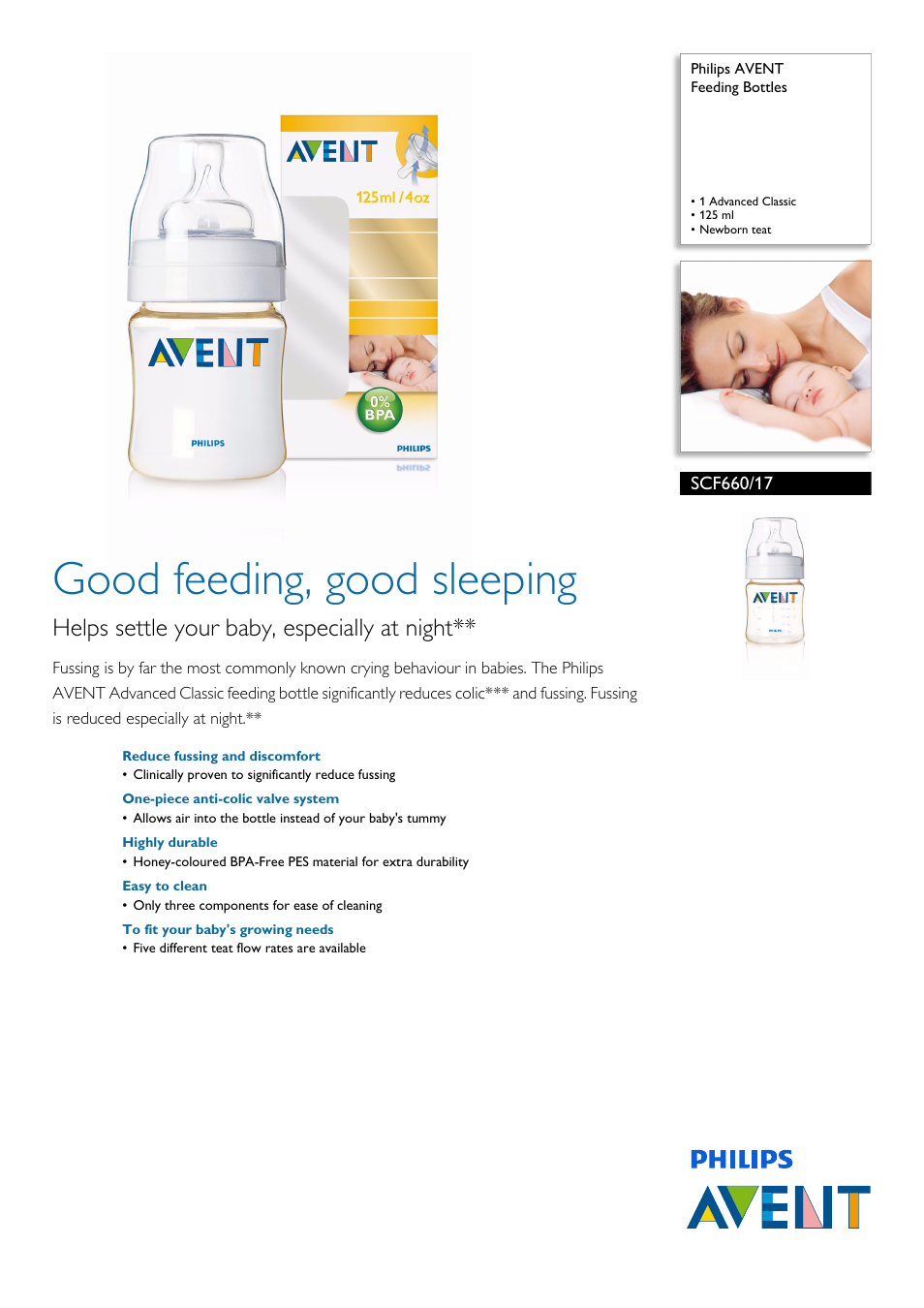 Philips Avent SCF660/17 User Manual | 2 pages